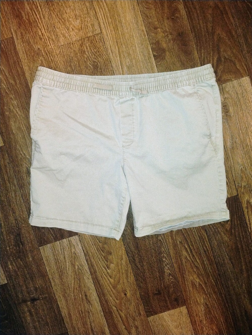 5/$15 XL George Khaki Flat Front Shorts With Elastic Waistband